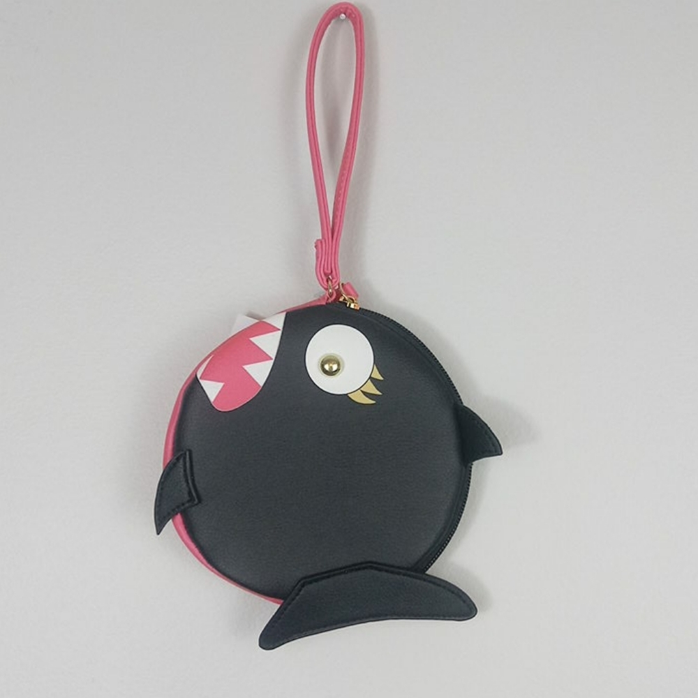 Betsy Johnson Black shark piranha coin purse NEW!